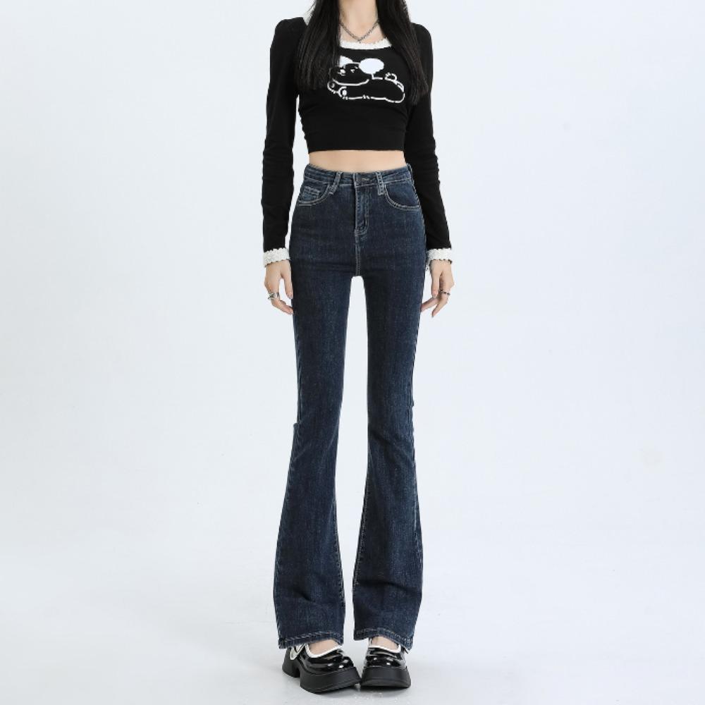 Spring High Waist Slim Stretch Retro Flared Pants