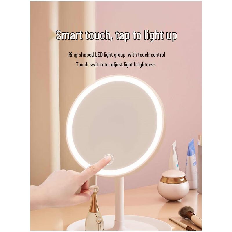 Lustro do makijażu na biurko z podświetleniem LED