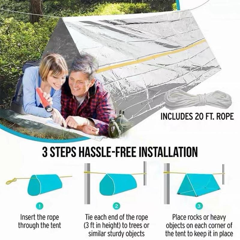 Emergency Folding Tent Survival Hiking Camping Shelter Outdoor Waterproof 2 Person Emergency Tube Tent For Outdoor Activities