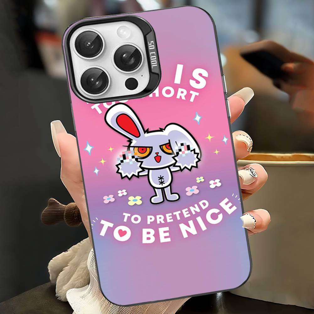 

Anime B-Bloody Bunny Phone Case For IPhone 17 16 15 14 11 12 13 Pro Max Plus Pro Colored Silver Cover iPhone 15 plus