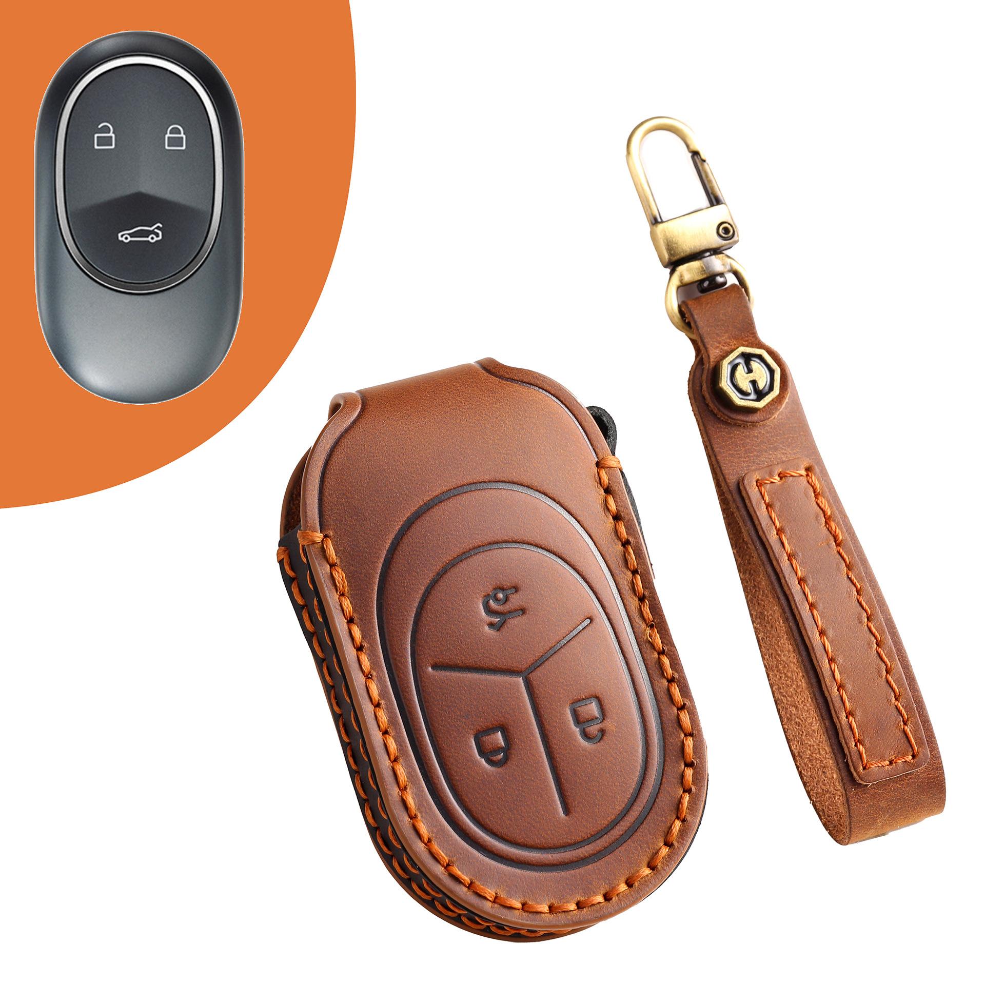 

Applicable to NIO ES6 key case ET5T all-inclusive EC6 case ES8 buckle EC7 leather ET7 car key bag high-end коричневый