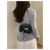 IELGY Woven Pattern Pink Small Square Bag Ladies Fashionable All-Match Messenger Bag