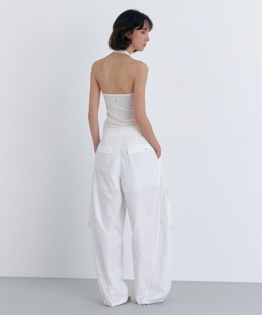 CLO'ET Curve Line Cargo Pants + White
