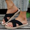 Fashion Women Slippers Open Toe Wedge Slippers 2025 New Retro Anti-slip Sandals Casual Lightweight Flat Shoes Women Home Slides Women