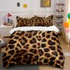 Leopard Print Fur Pattern Bedding Duvet Cover Set  (1*Duvet Cover 2*Pillowcases, Without Duvet Insert)