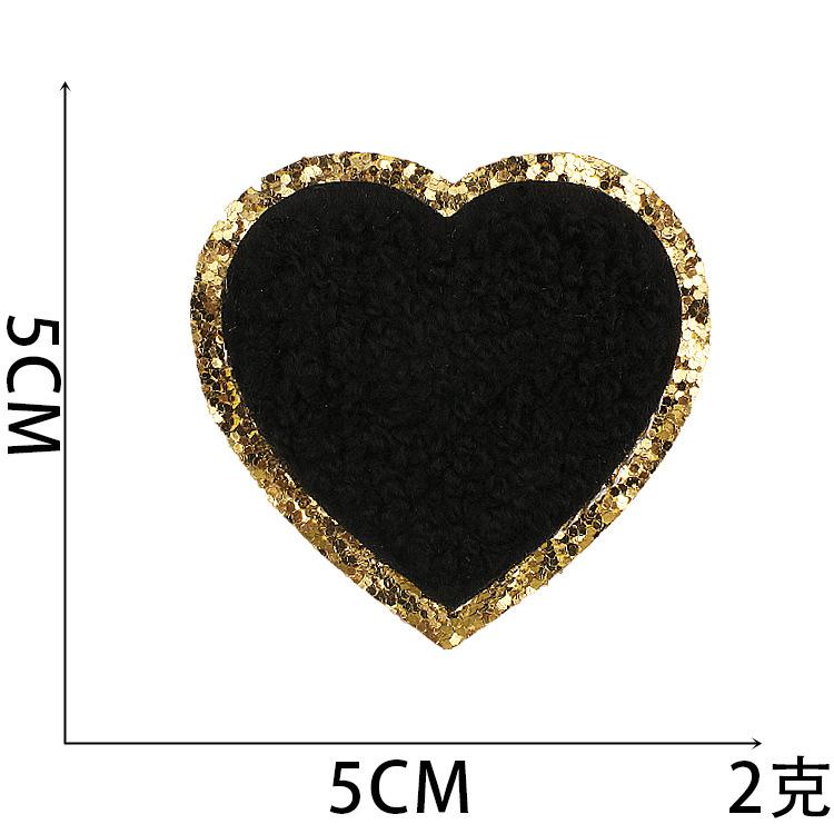 Hot-Selling Color Love Towel Embroidery Cloth Sticker Grit Embroidery Cloth Sticker Heart Patch Sticker Chenier Lightning Embroidery Chapter