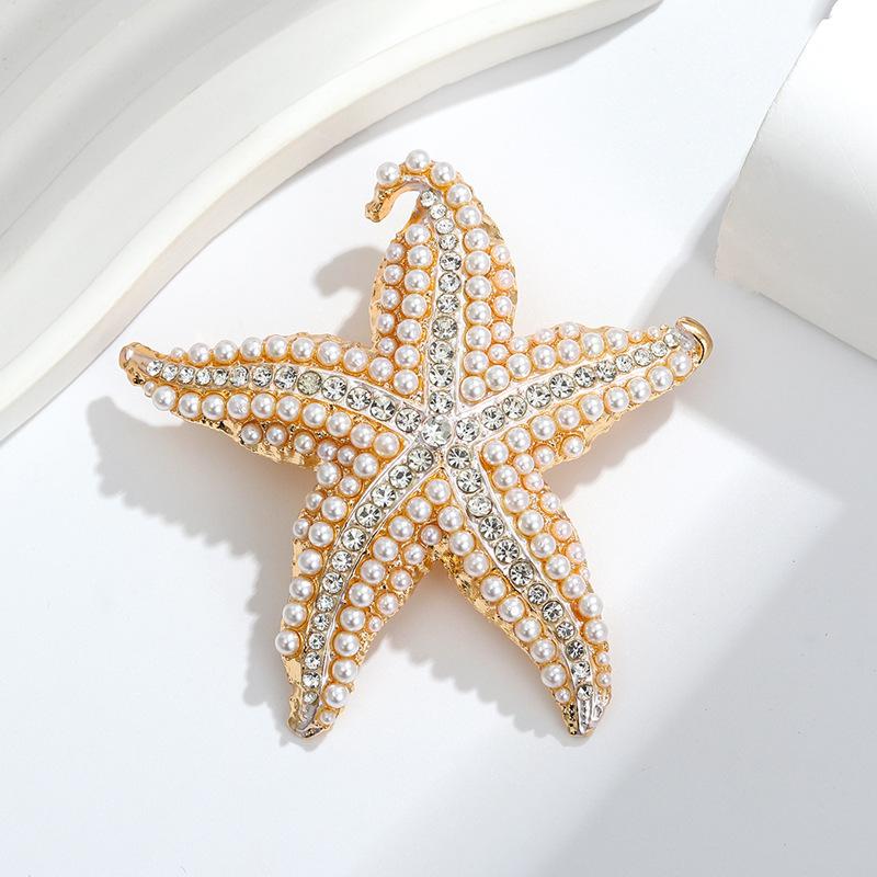 Étoile de mer exagérée Mode Simple Étoile de mer brillante Animale Accessoires de fête Broche