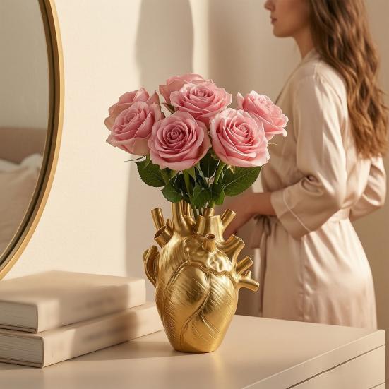 Vaso Decorativo, Vaso Decorativo a Forma di Cuore per Decorazione Composizioni Floreali, Camera da Letto Soggiorno Balcone Giardino Davanzale Arredamento Casa