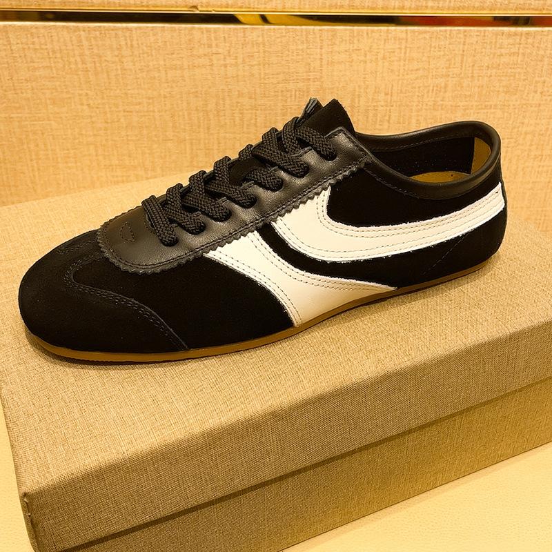 New retro fashion four seasons high quality first layer cowhide flat bottom trend versatile Forrest Gump shoes comfortable men's board shoes