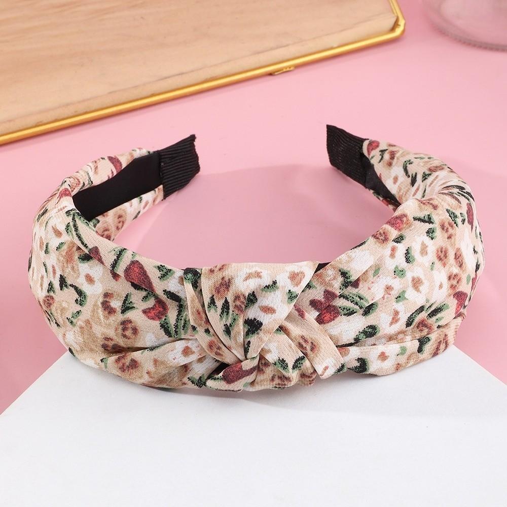 4Pcs Floral Print Hair Hoop Bohemian Style Hair Accessories Floral Print Headbands for Women