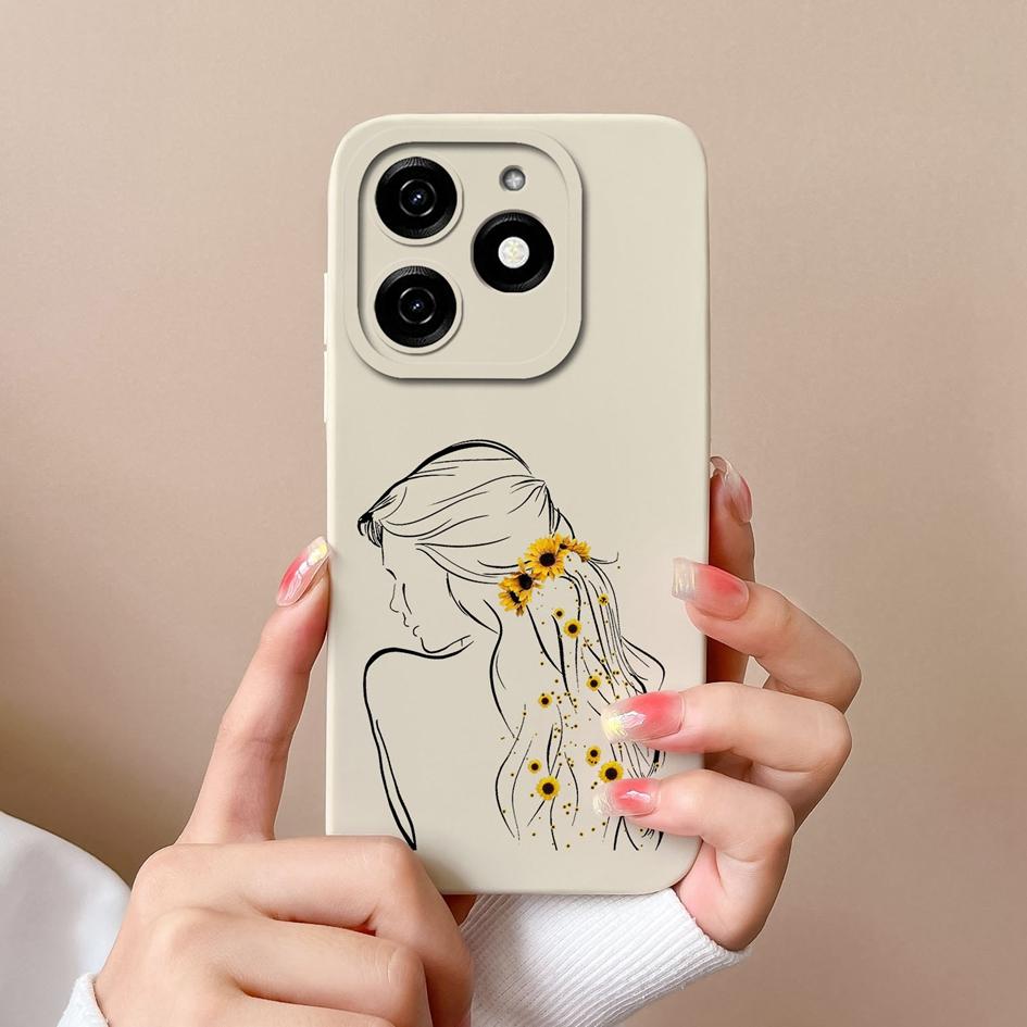 For Tecno Pova 6 Pro 5G Pop 8 Spark 20C 20 Itel A70 A18s Phone Cover Case Fashion Girls Boy High Quality Shockproof Soft Liquid Silicone Shell Housing