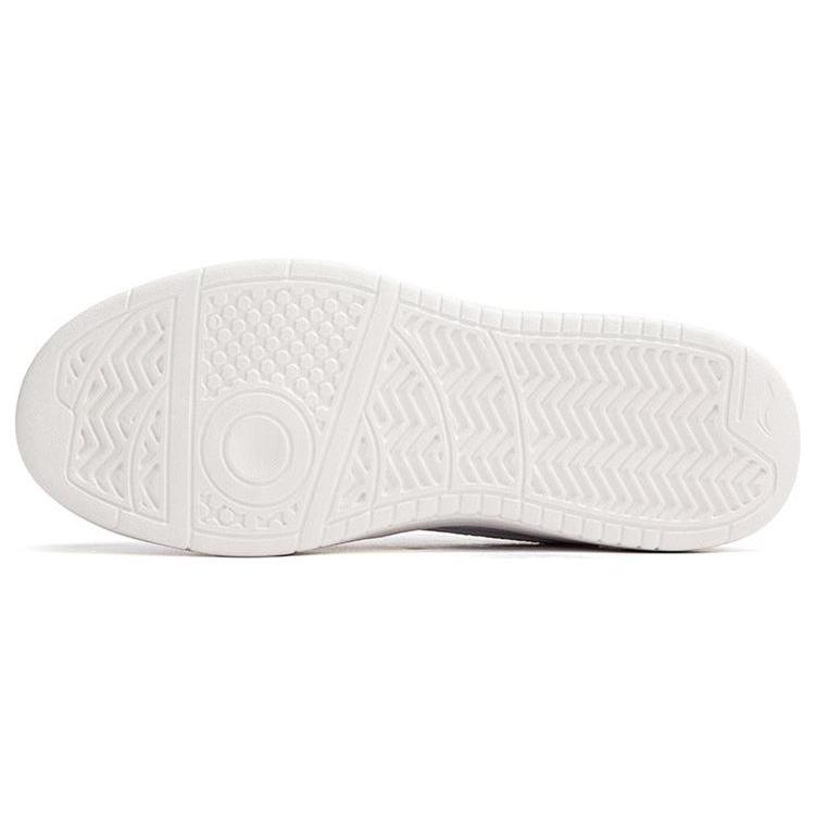 Li Ning Leather Comfortable Slip Resistant Abrasion Resistant Low Top Skateboard Shoes Women's White Gray AGCR470-1