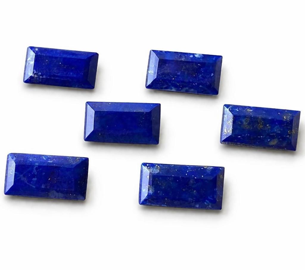 AAA+ Lapis Lazuli Big Rectangle Faceted Cut Flat Back Calibrated Gemstones, Natural Deep Blue Lapis Loose Stone for Jewelry Making