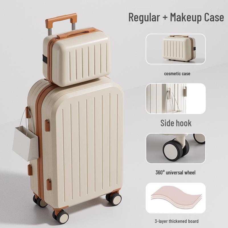 Valise trolley de haute valeur: Valise de voyage grande capacité avec fermeture éclair double couche pour hommes et femmes étudiants