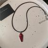 Gothic Red Cross Thorn Heart Butterfly Pendant Choker Black Bead Necklace Personalized Y2K Halloween Charms Grunge EMO Jewelry
