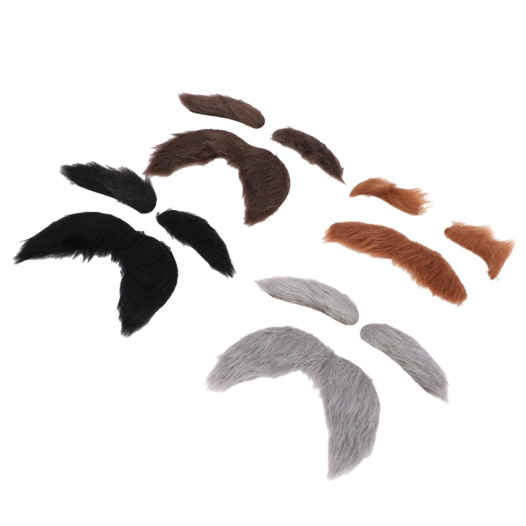 Fake Mustache And Eyebrows Self Adhesive Old Man Mustache and Eyebrows Cosplay Costume Accessories for Festival Party 4