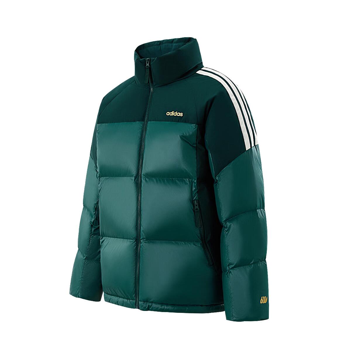 

Adidas Водонепроницаемая куртка-пуховик с воротником-стойкой на молнии, с утиным пухом, теплая, в полоску, мужская верхняя одежда KB5636 S