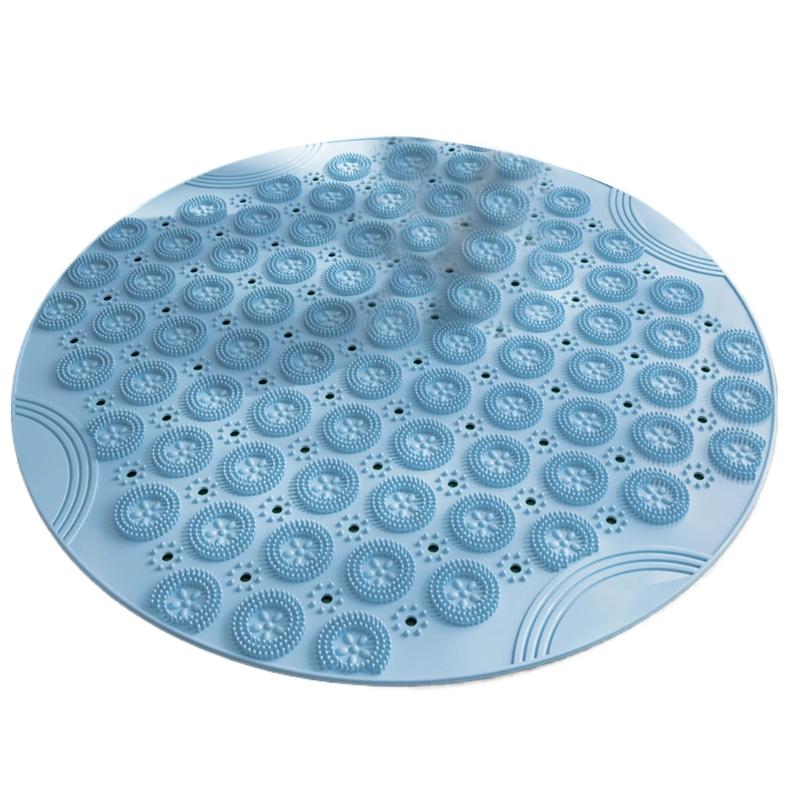 Duschmatte Badematte, Runde Antirutsch-Oberfläche Mit Saugnäpfen und Abflusslöchern