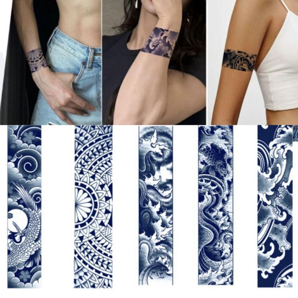 8PCS Waterproof Stripe Tattoo Stickers Lasts for 2 weeks Flower Tattoo Stickers  Gifts