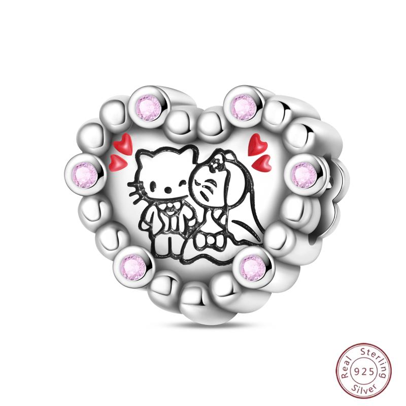 New Copper Poker Card Pendant Beads Black Spade 10-A Royal Flush Red Heart 10-A Charm For Bracelet Woman Jewelry