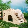 Hamsterhaus, Holzversteck, Kletternest, Lebensraumdekor, kleine Villa, Spielzeug für Mini-Rennmäuse, Goldbären, Meerschweinchen, kleine Haustiere