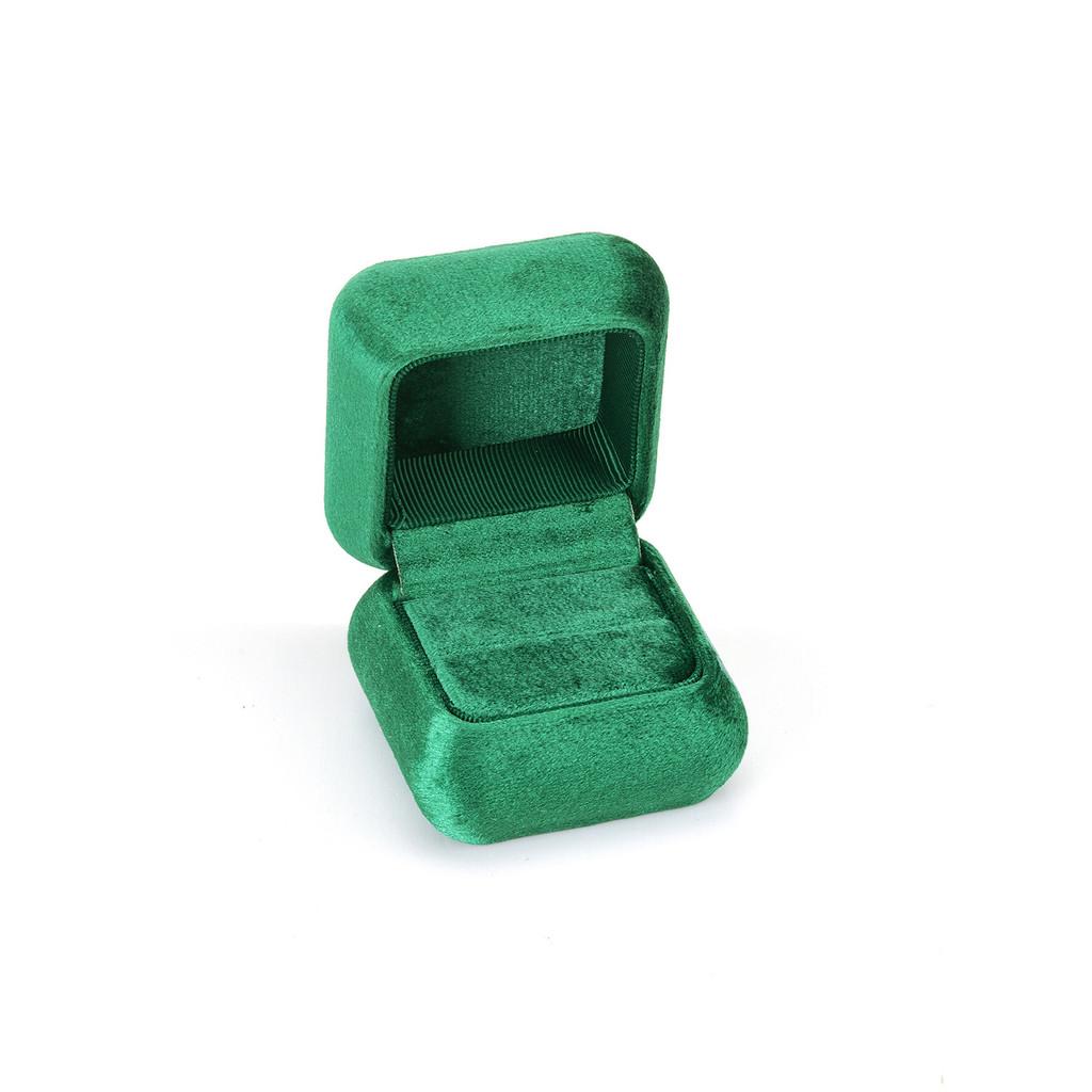 Velvet Ring Box With Rounded Edges For Jewelry Packaging Gift For Engagement