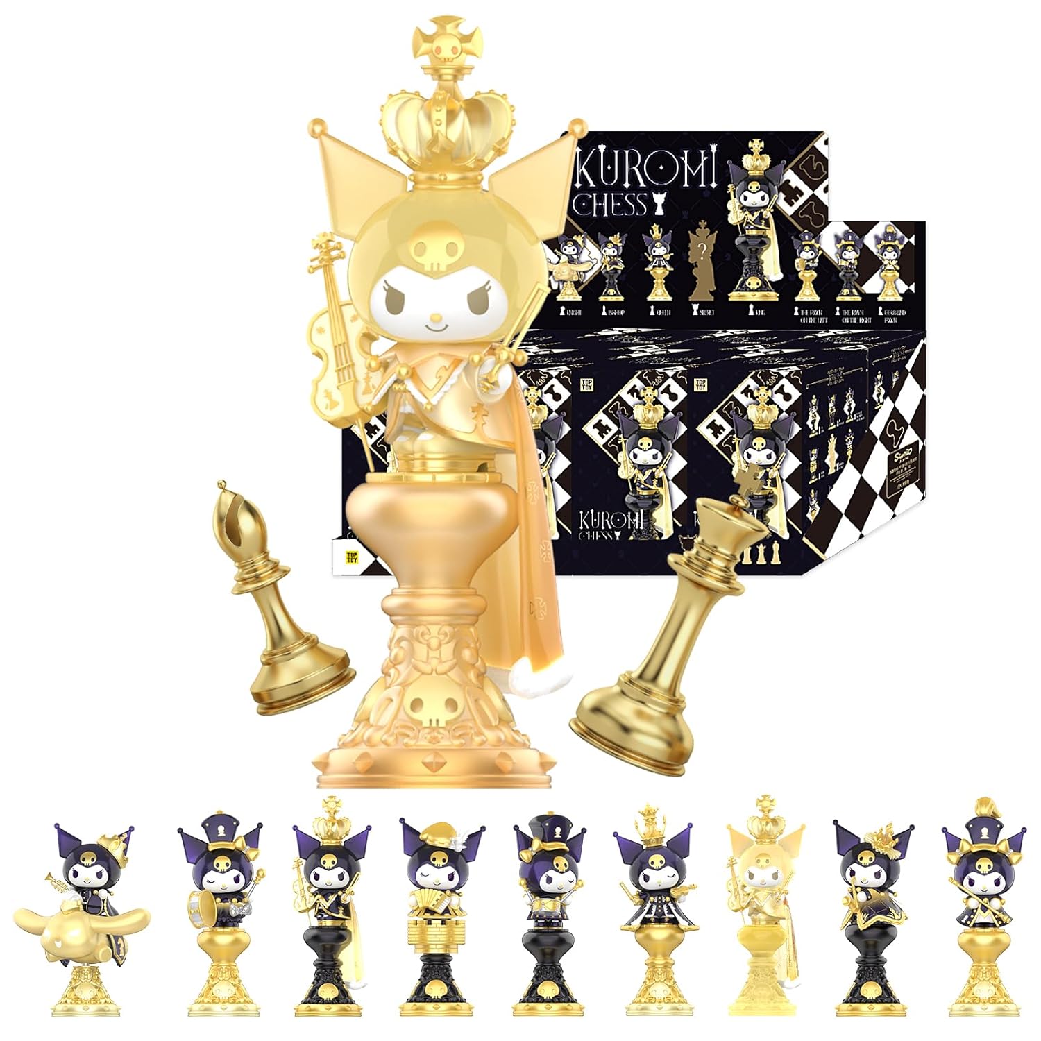 

TOP TOY Sanrio Kuromi Chess Series Assorted Box 8 Pieces Gachapon Blind Figure Soft Vinyl PVC Premium Birthday Present Christmas Gift