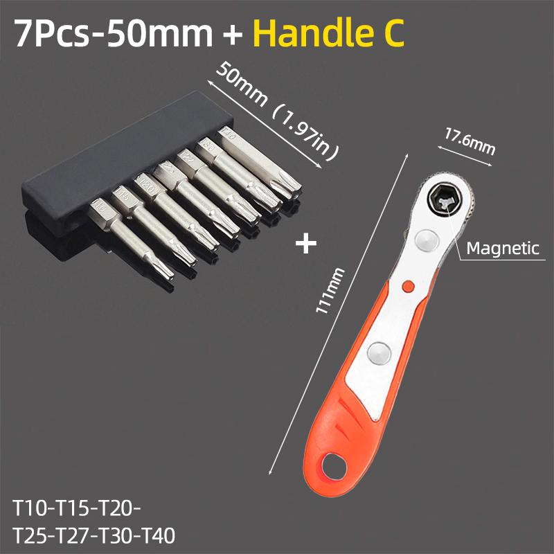 Zestaw bitów w kształcie gwiazdy pentakularnej T10-T40 trzpień sześciokątny 1/4 cala stal S2 magnetyczne 50 mm bit do wkrętarki klucz zapadkowy narzędzia ręczne