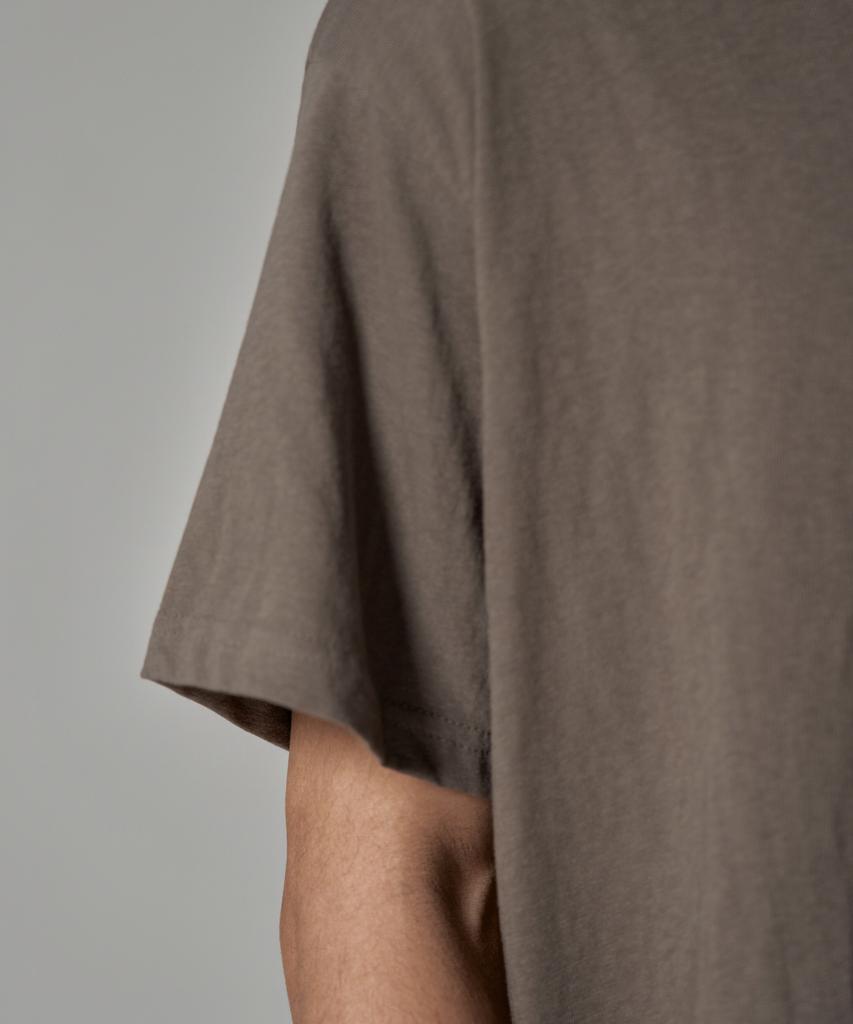 WAAR M1087 Cutoff Round Short Sleeve T-Shirt_Brown