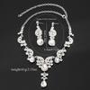 2pcs/set Shining Bridal Necklaces Earrings Elegant Necklace Earrings Set  Wedding