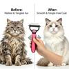 Professional Pet Dematting Brush Double Sided Undercoat Rake for Dogs & Cats Ergonomic Safe Shedding Tool for Whole Pets