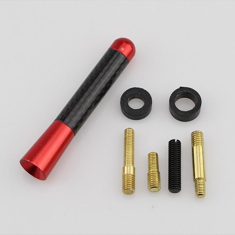 Car Antenna Replacement Carbon Fiber Short Metal Receiving Antenna 8cm Auto Radio Signal Receiver With Aluminum Wire For Camping