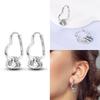 Hoop Earrings 925 Silver Certified Red Bow Heart Zircon Stud Earrings Lady's Anniversary Gift Luxury Jewelry