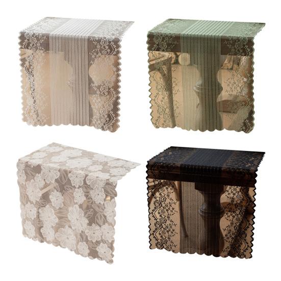 Spitzen Tischläufer Ausgestanzte Platzsets für Esstisch Kommode Buffet Dekor Faltenfreies Schutz-Tischdecke für Esstisch Zuhause Hochzeit Party