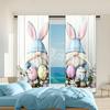 2Pcs Easter Egg Gnome Rabbits Printed Window Curtain For Bedroom Office Kitchen Living Room And Study Rod Hole Window