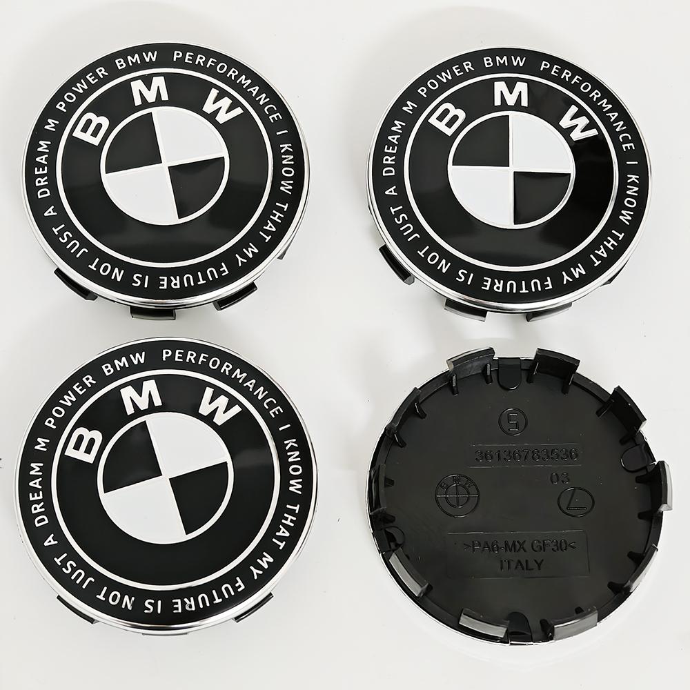 DSJW3 4pcs For BMW 50th E90 E60 F10 F20 G20 G30 E53 E85 E70 56mm 68mm Blue White Car Hub Cap Wheel Center Cap Emblem Badge Accessories