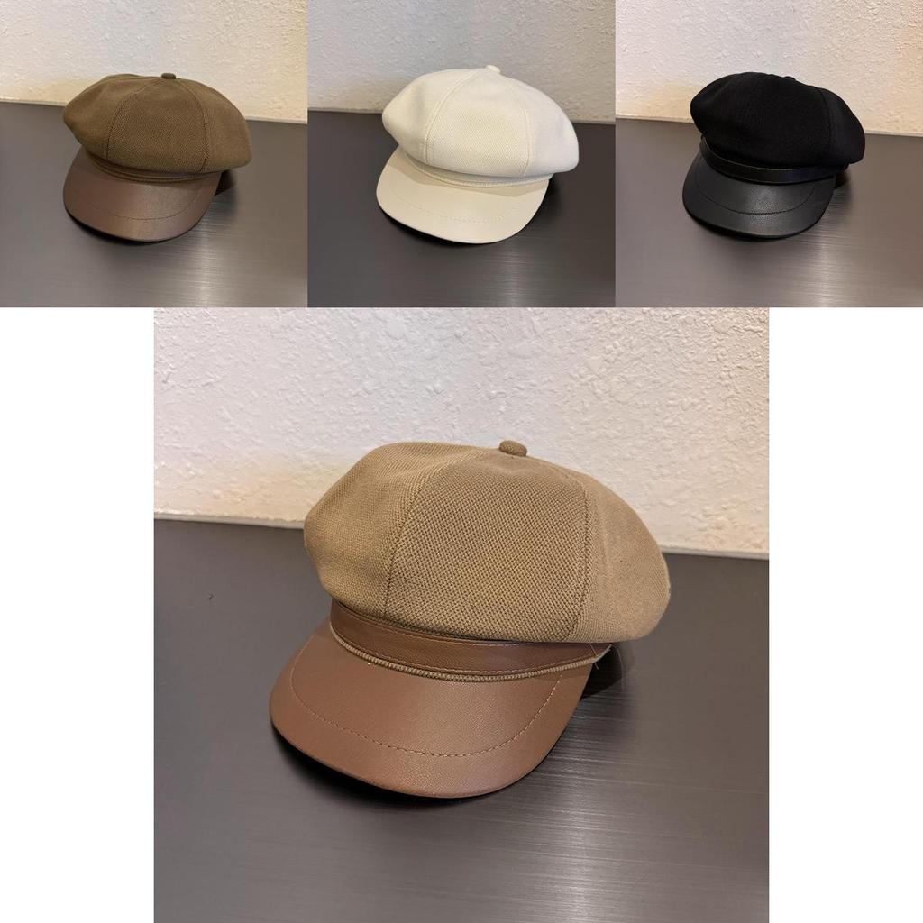 Handmade Felt Newsboy Hat With Curved Brim For Fashionable Fall And Winter Looks