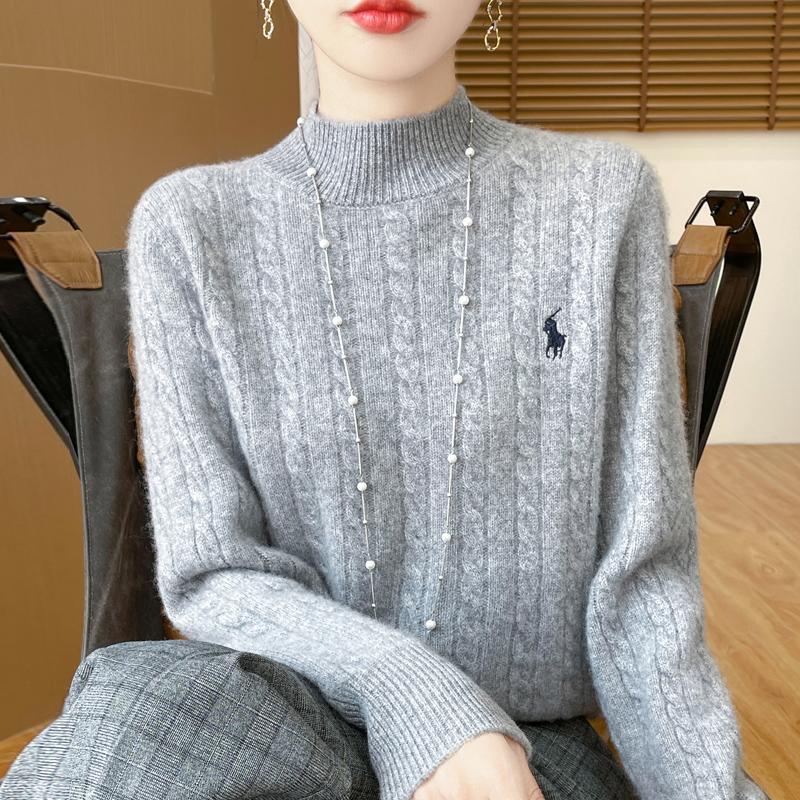 Women's Cashmere Sweater Qinghe Cashmere 30% Cashmere 70% Wool Autumn and Winter Pullover Warm and Fashionable