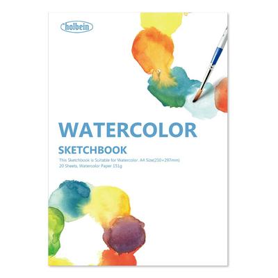 Sketchbook by Application Watercolor Book Albireo Watercolor Paper Medium Grain 151g A4 Size 20 Sheets Binding 271201 YWC-A4