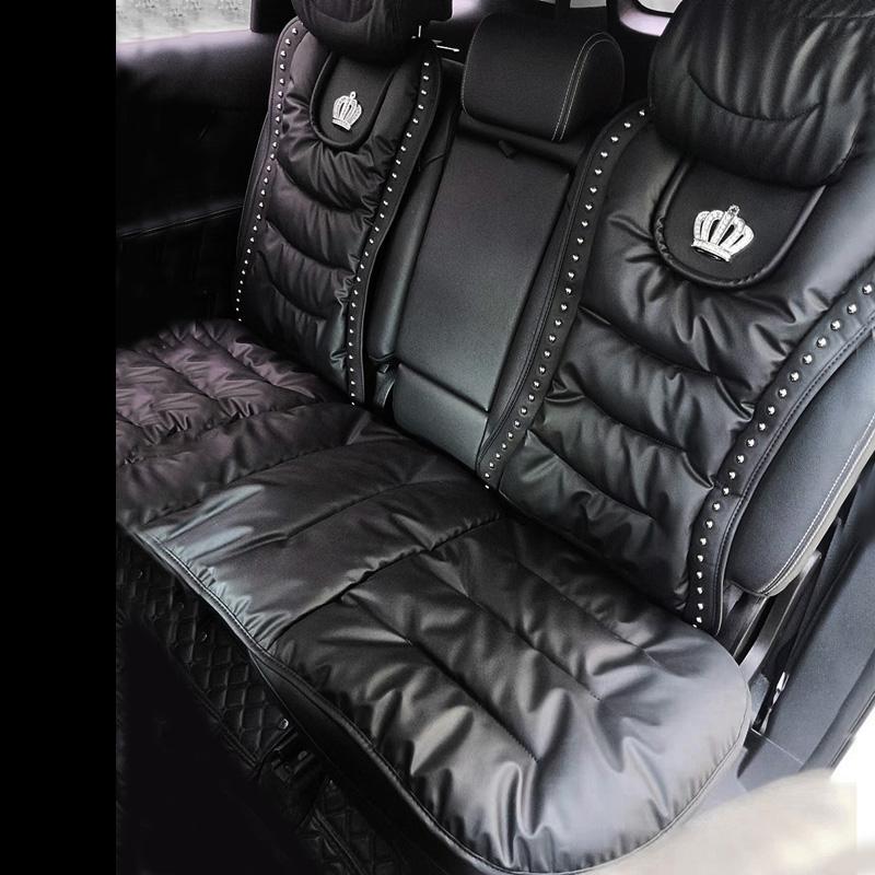 New Top Quality Sofa Puff Leather Universal Car Seat Cover Fashion Crown Rivet Auto Seat Cushion Pad Protector Auto Accessories