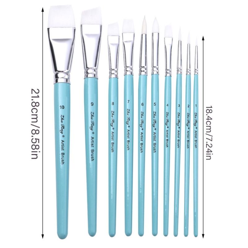 10 Pcs Artist Paint Brushes Paint Brush Set Watercolor Acrylic Paint Brushes Drawing Supplies for Body Face Painting