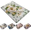 3D Visual Flower Rug Diatomaceous Earth Absorbent Bath Mat Floral Floor Mat with Non-Slip Backing for Entrance Kitchen Bathroom Shower