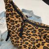 GSenhui Crescent Bag for Women - Half Moon Nylon Dumpling Sling Crossbody Bag with Multi-Pockets for Travel - Side Hobo Shoulder Bag, Leopard-Brown,
