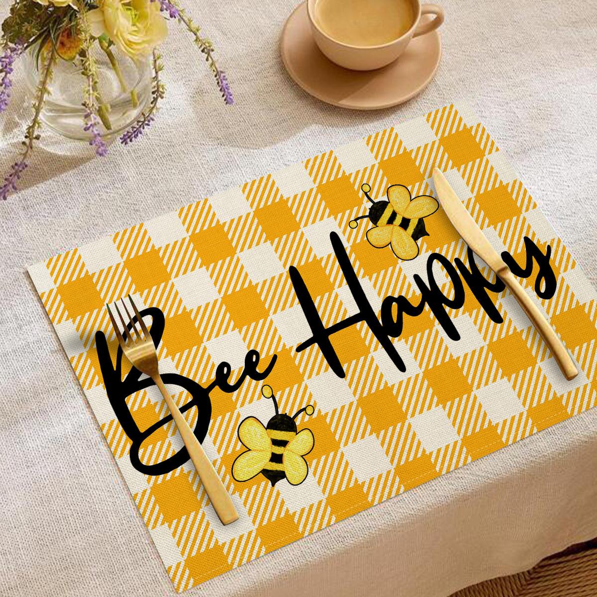 

Artistic Floral Gather Quote Pattern Placemats Cute Watercolor Flower Designs Heat Resistant Table Mats For Dining Table 4PC-32X42cm