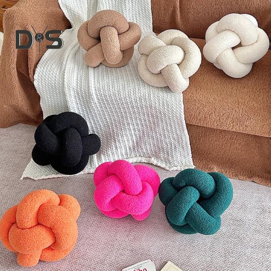 Pillow Manual Braided Knot Round Ball Shape Plush Elastic Sleeping Companion Sofa Couch Decoration Throw Pillow Photography Cushion