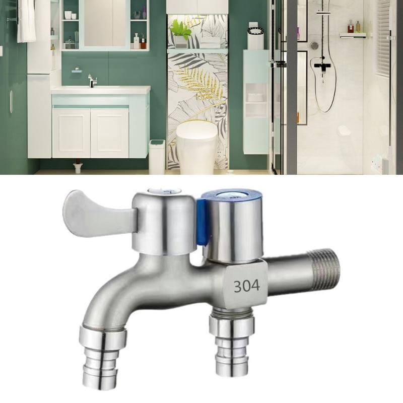 Double Water Outlet Mop Pool Tap Outdoor Garden Faucet Zinc Alloys 1/2inch Bidet Faucets Outdoor Garden Pool Faucet