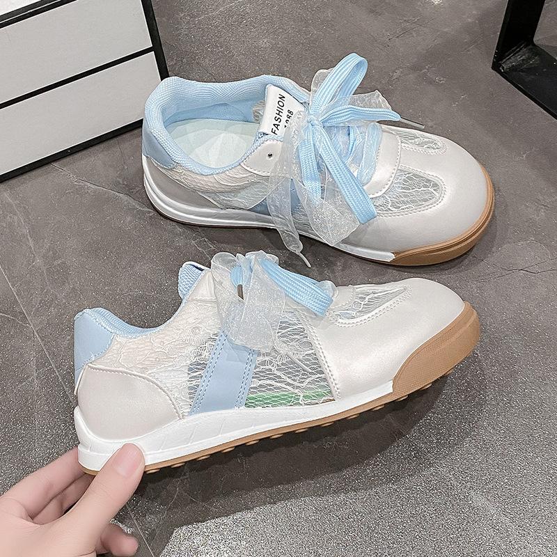 Spring soft-soled little white shoes children 2025 new embroidery sports and leisure shoes niche