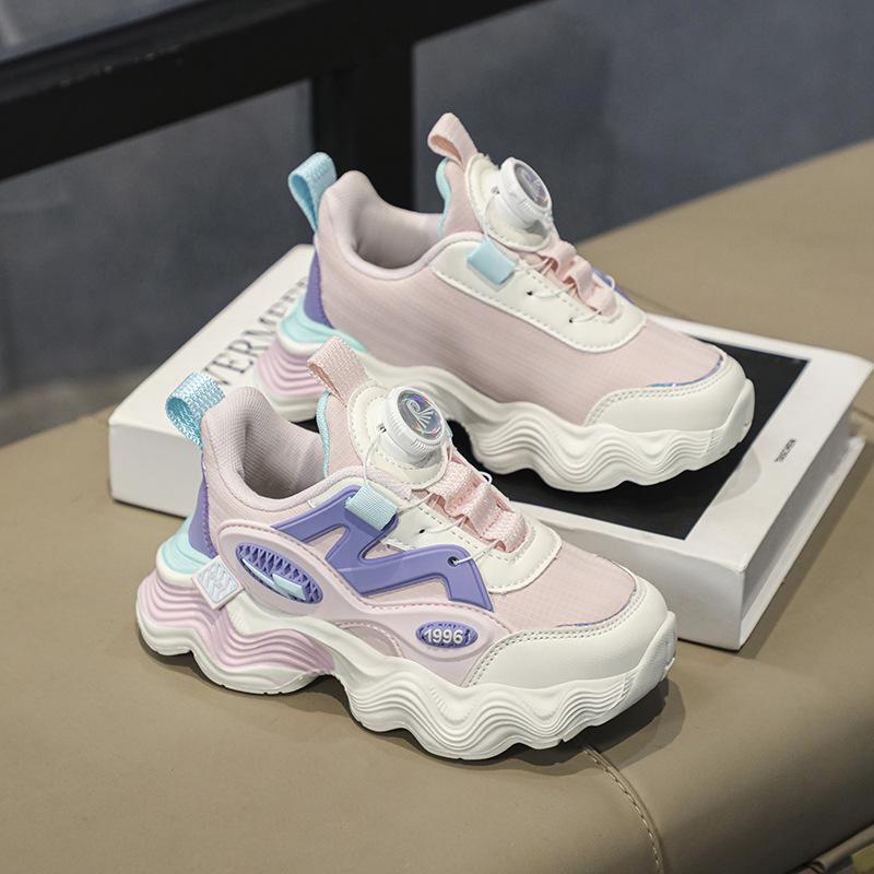 

Basketball shoes children s shoes 2025 four seasons new knob buckle boys and girls shoes medium and older children s shoes double net sports shoes 39