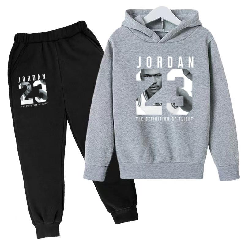 2026 Kids New Autumn Winter Casual Long Sleeve Pullover 2pcs Hoodie+Pants Tracksuit 3-12Yrs Girl Boy Basketball Coat Clothes Set