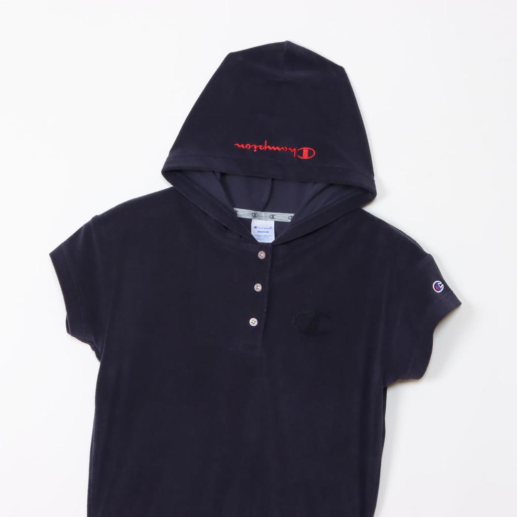 Champion Golf Polo Short Odor UV Hooded Polo Navy Women's Shirt, Sleeve, Antibacterial, Resistant, Protection, One-Point Logo, Shirt, CW-ZG305,